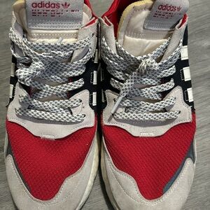 Adidas Red and White Athletic Shoes